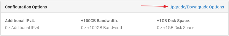 Upgrade or downgrade options